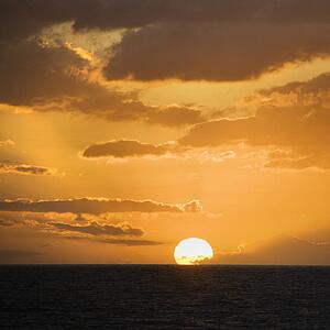 Sunset over Pacific Ocean 