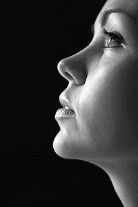 Close up profile of young woman