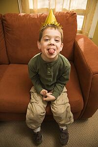 Boy with party hat 