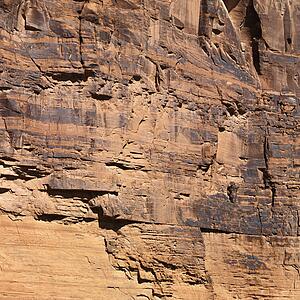 Close-up of red rock wall in Utah