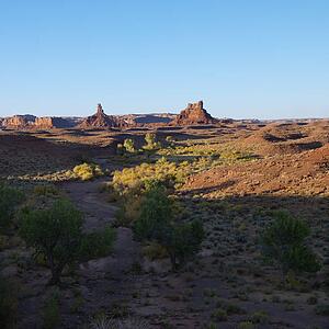 Desert landscape of Garden of the Gods rock formation in Monument Valley, Utah.
