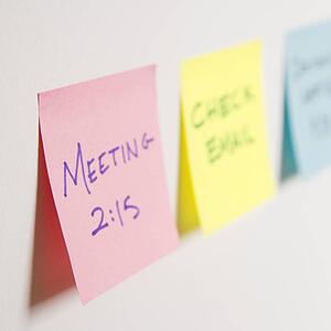Sticky notes of to do list on wall