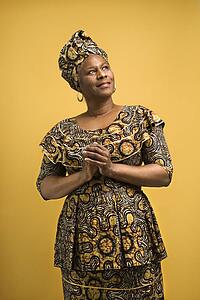 Female mature adult in African dress