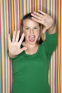Female holding out hands