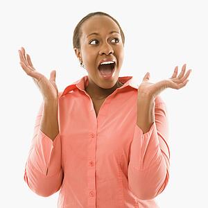 Woman looking surprised