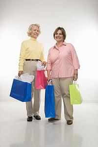 Women holding gift bags