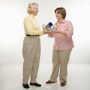 Women exchanging gifts