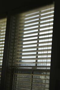 Window with open blinds