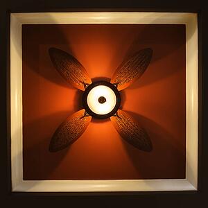 Low angle view of ceiling fan lamp