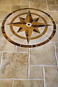 Marble floor with star shape in affluent home