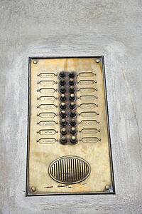 Buzzer outside apartment buiding, Italy.
