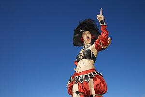 Female dressed in pirate costume