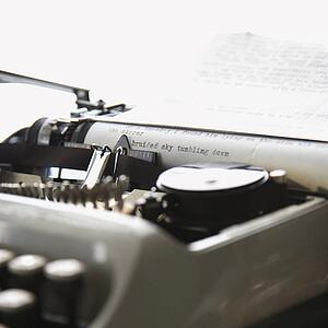 Paper with text inside typewriter
