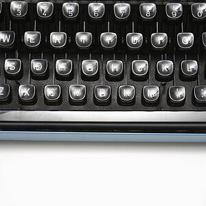 Type levers on typewriter keyboard