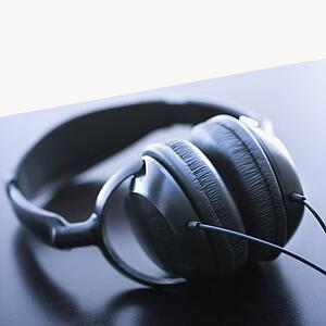 Still life of audio headphones