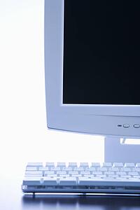 Computer monitor and keyboard