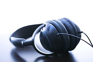 Still life of audio headphones