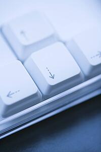 Close up of arrow keys on computer keyboard