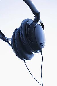 Still life of audio head phones.
