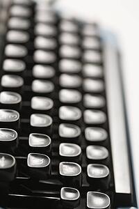 Type levers on typewriter keyboard