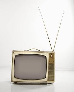 Still life studio shot of retro television