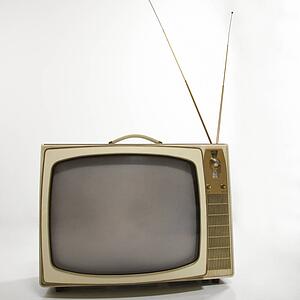 Still life studio shot of retro television. 