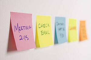 Sticky notes of to do list on wall
