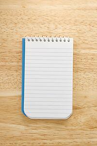 Open spiral bound notepad