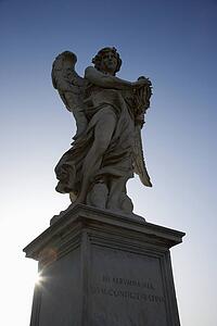 Angel sculpture from Ponte Sant'Angelo bridge in Rome, Italy.