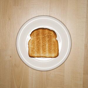 One slice of toast on plate