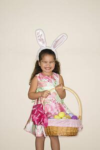 Girl wearing bunny ears 