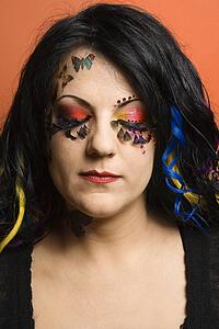 Woman with extreme makeup
