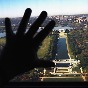 View from inside Washington Monument in Washington, D. C., USA