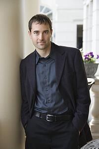 Businessman leaning 