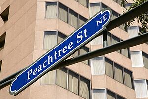 Road sign for Peachtree St. in downtown Atlanta, Georgia