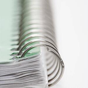 Close up of spiral bound notebook