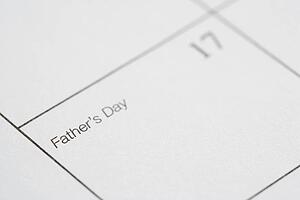 Close up of calendar displaying Fathers Day