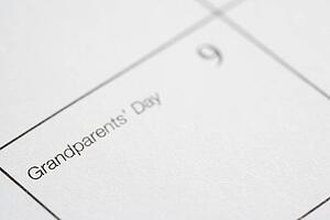 Close up of calendar displaying Grandparents Day