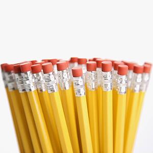 Group of eraser ends of pencils