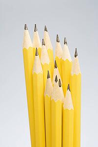 Uneven group of sharp pencils