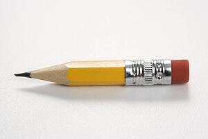 Still life of short worn down pencil