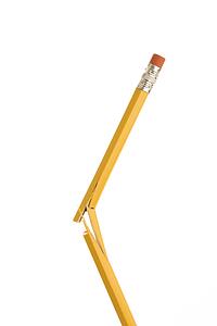Pencil broken in half