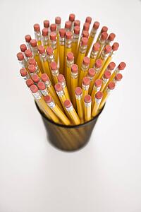 Group of pencils in pencil holder
