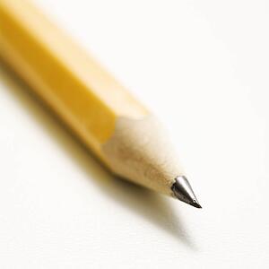 Close up of sharp pencil tip