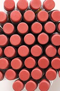 Close up of pencil erasers