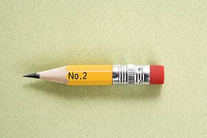 Still life of short worn down number 2 pencil