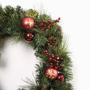 Still life of Christmas wreath.