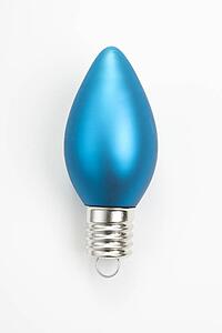Still life of blue Christmas ornament.