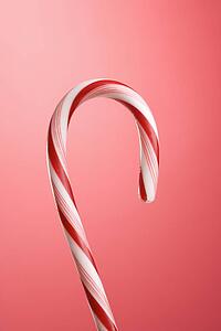 Still life of a candy cane.