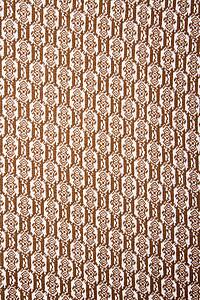 Woven vintage fabric with brown repetitive designs